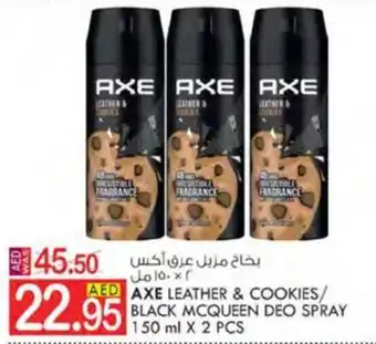 KM Trading AXE LEATHER & COOKIES/ BLACK MCQUEEN DEO SPRAY 150 ml X 2 PCS offer