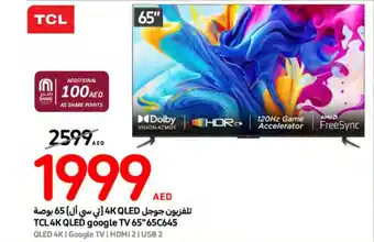 Carrefour TCL 4K QLED google TV 65 65C645 offer