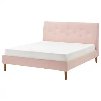 Ikea IdanÄs Upholstered bed frame, Gunnared pale pink, 180x200 cm offer