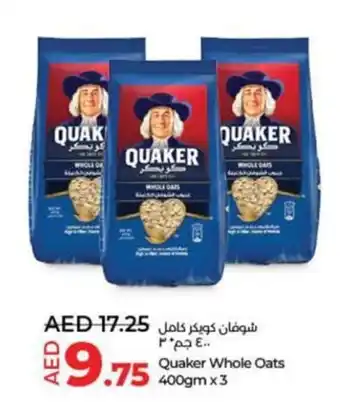 Lulu Hypermarket Quaker Whole Oats 400gm x 3 offer