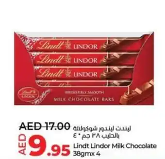 Lulu Hypermarket Lindt Lindor Milk Chocolate 38gmx 4 offer