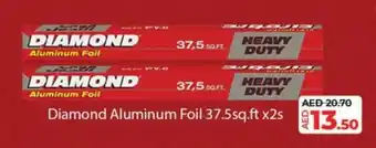 Lulu Hypermarket Diamond Aluminum Foil 37.5sq.ft x2s offer