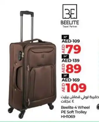 Lulu Hypermarket Beelite 4 Wheel PE Soft Trolley HH1069 20cm offer