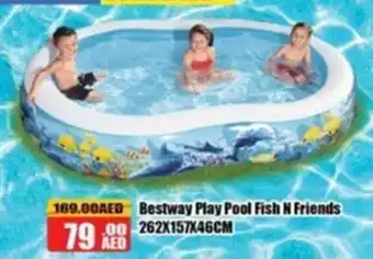 Lulu Hypermarket Bestway Play Pool Fish N Friends 262X157X46CM offer