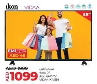 Lulu Hypermarket Ikon UHD TV VIDAA IK-VS58 offer