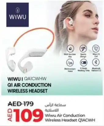 Lulu Hypermarket Wiwu Air Conduction Wireless Headset QIACWH offer