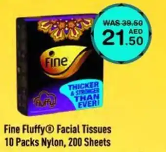 Choithrams Fine Fluffy Facial Tissues 10 Packs Nylon 200 Sheets offer