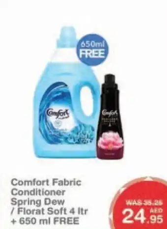 Choithrams Comfort Fabric Conditioner Spring Dew / Florat Soft 4 ltr + 650 ml FREE offer