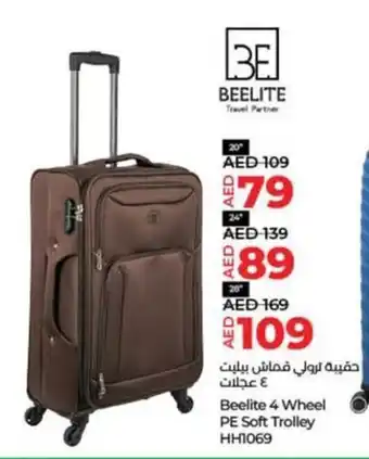 Lulu Hypermarket Beelite 4 Wheel PE Soft Trolley HH1069 offer