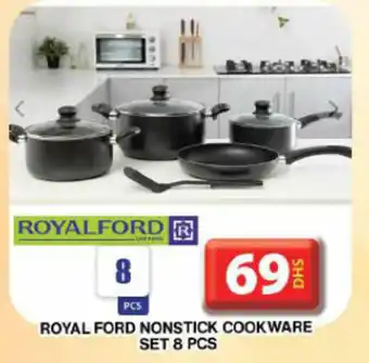 Grand Hyper Market ROYAL FORD NONSTICK COOKWARE SET 8 PCS offer