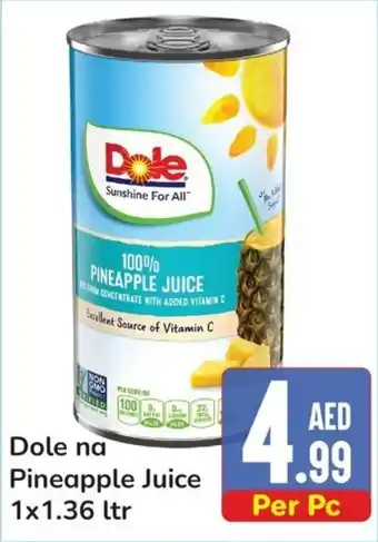 Day To Day Dole na Pineapple Juice 1 x 1.36Ltr offer