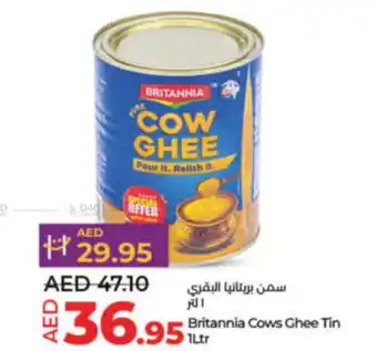 Lulu Hypermarket Britannia Cows Ghee Tin 1LTR offer