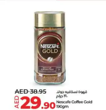 Lulu Hypermarket Nescafe Coffee Gold 190gm offer