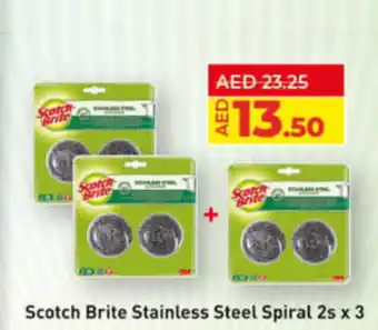 Lulu Hypermarket Scotch Brite Stainless Steel Spiral 2s x 3 Scotch Brite Sponge Cloth Ultra 5s x 2 offer