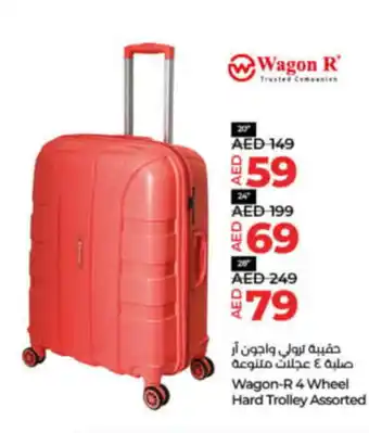 Lulu Hypermarket Wagon R 4 Wheel Hard Trolley Assorted 20cm offer