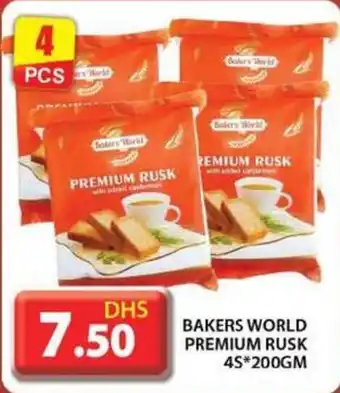 Grand Hyper Market BAKERS WORLD PREMIUM RUSK 4S 200GM offer