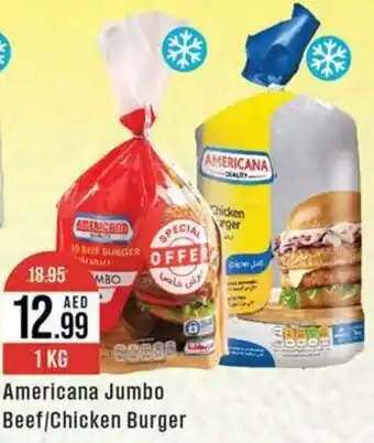 West Zone Supermarket Americana Jumbo Beef Chicken Burger 1kg offer