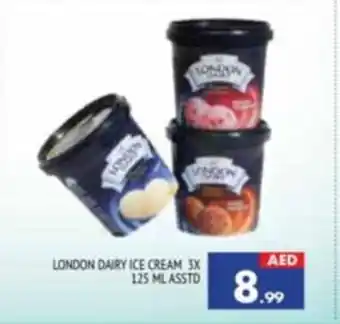 Al Madina LONDON DAIRY ICE CREAM 3X 125 ML ASSTD offer