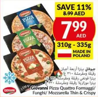 Viva Giovanni Pizza Quattro Formaggi Funghi Mozzarella Thin and Crispy 310g 335g offer