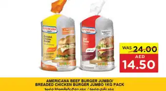 Coops Supermarket AMERICANA BEEF BURGER JUMBO/ BREADED CHICKEN BURGER JUMBO 1KG PACK offer