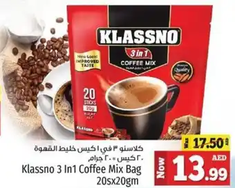 Kenz Hypermarket Klassno 3 In1 Coffee Mix Bag 20's x 20gm offer