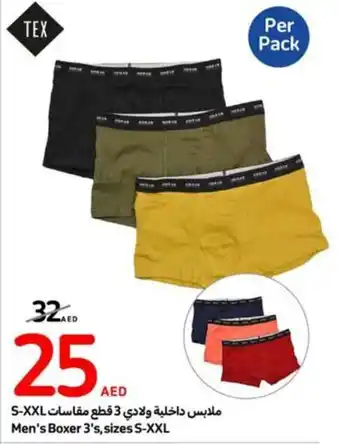 Carrefour Men's Boxer 3's, sizes S-XXL offer