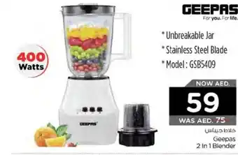 Nesto Geepas 2 In 1 Blender 400watts offer