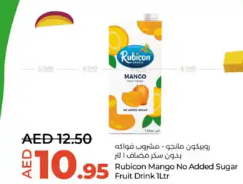 Lulu Hypermarket Rubicon Mango No Added Sugar fruit drink 1ltr offer