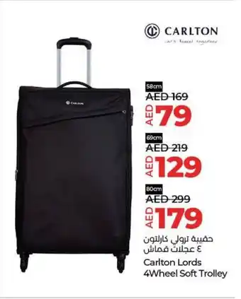 Lulu Hypermarket Carlton Lords 4Wheel Soft Trolley 58cm offer