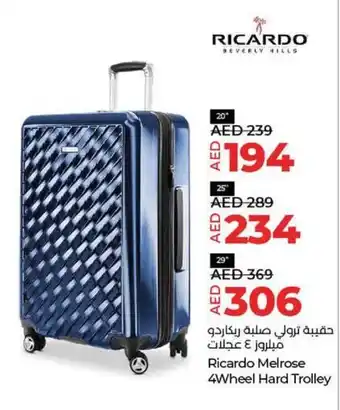 Lulu Hypermarket Ricardo Melrose 4Wheel Hard Trolley 20cm offer