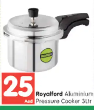 Al Madina Hypermarket Royalford Aluminium Pressure Cooker 3Ltr offer