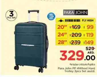 Nesto Para John PP 4Wheel Hard Trolley 3pcs Set asstd offer