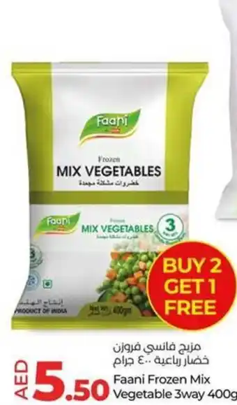 Lulu Hypermarket Faani Frozen Mix Vegetable 3way 400gm offer