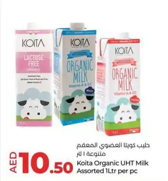 Lulu Hypermarket Koita Organic UHT Milk Assorted 1Ltr per pc offer