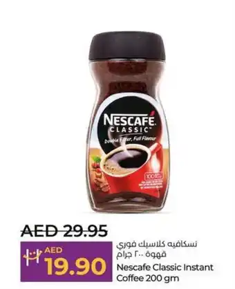 Lulu Hypermarket Nescafe Classic Instant Coffee 200 gm offer