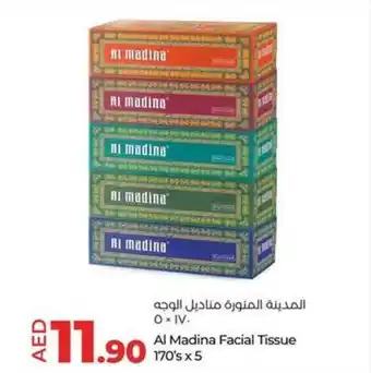 Lulu Hypermarket Al Madina Facial Tissue 170's x 5 offer