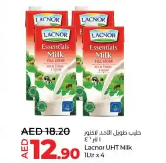 Lulu Hypermarket Lacnor UHT Milk 1ltr x4 offer