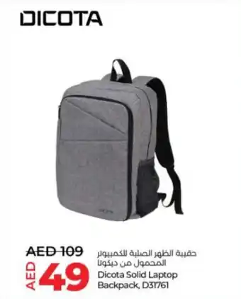 Lulu Hypermarket Dicota Solid Laptop Backpack D31761 offer