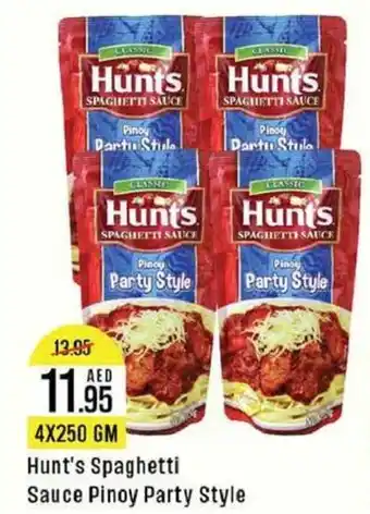 West Zone Supermarket Hunt's Spaghetti Sauce Pinoy Party Style 4X250 GM offer