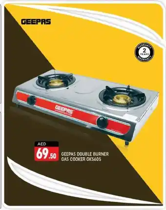 Shaklan GEEPAS DOUBLE BURNER GAS COOKER GK5605 offer