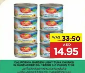 Spar CALIFORNIA GARDEN LIGHT TUNA CHUNKS IN SUNFLOWER OIL / BRINE 3+1 PACKS 170G offer