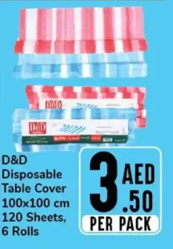 Day To Day D&D disposable Table Cover 100x100 cm 120 Sheets, 6 Rolls offer