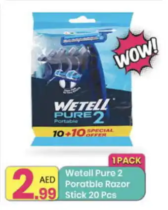 Everyday Center Wetell Pure 2 Poratble Razor Stick 20 Pcs offer