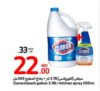 Carrefour Clorox bleach gallon 3.78L+ kitchen spray 500ml offer