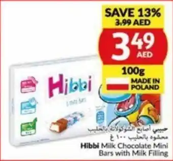 Viva Hibbi Milk Chocolate Mini Bars with Milk Filling 100g offer