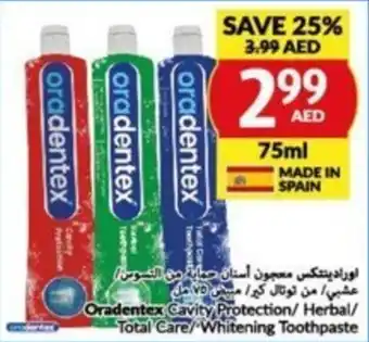 Viva Oradentex Cavity Protection/ Herbal/ Total Care/ Whitening Toothpaste offer