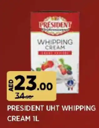 Géant PRESIDENT UHT WHIPPING CREAM 1L offer