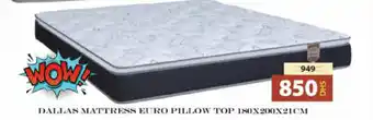 Grand Hyper Market DALLAS MATTRESS EURO PILLOW TOP 180X200X21CM offer