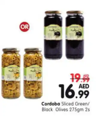 Al Madina Hypermarket Cordoba Sliced Green Black Olives 275gm 2s offer