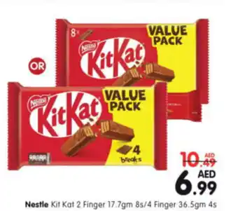 Al Madina Hypermarket Nestle Kit Kat 2 Finger 17.7gm 8s 4 Finger 36.5gm 4s offer